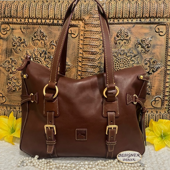 Dooney & Bourke Handbags - Auth DOONEY BOURKE Florentine Double Strap Tassel Satchel Chestnut EUC! 8L803CS